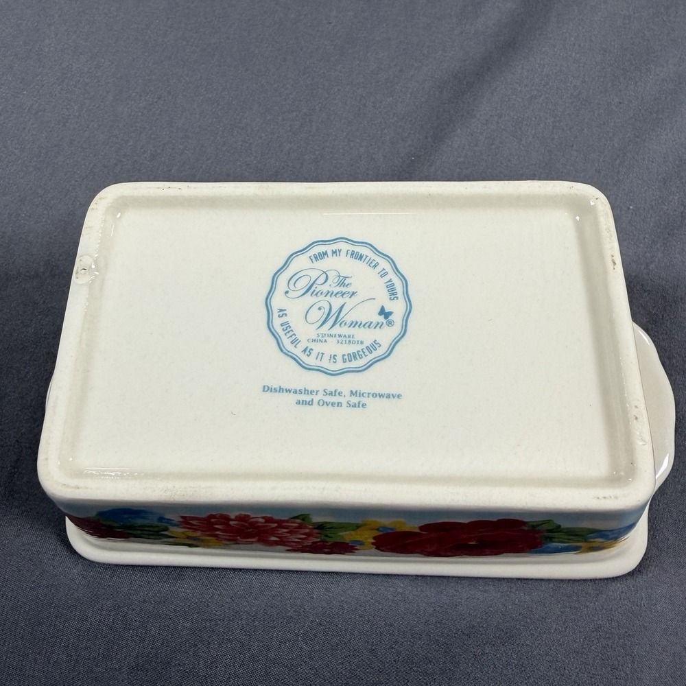 The Pioneer Woman Sweet Rose Mini Loaf Pan Blue Floral - Picture 3 of 5